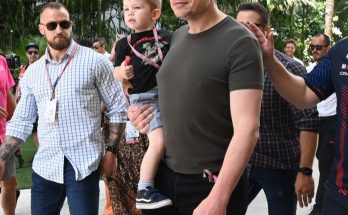 Elon Musk took his three-year-old son X AE A-XII to watch the F1 race in Austin, Texa