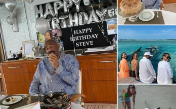 Steve Harvey celebrated his 67th birthday on a luxury yacht and swam with sharks