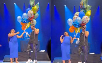 Ashanti brought out Father’s Day balloons to surprise Nelly during his show last night in Denver, Colorado: ‘I Love You My King, So Proud Of You’ 🎈