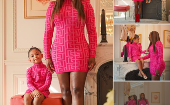 Serena Williams and her daughter wore pink Balmain dresses and took photos in most luxurious castle in France