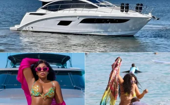 Nelly and Ashanti relax on a luxury yacht after welcoming their little angel