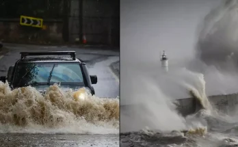 Multiple weather warnings issued across UK after three killed and thousands left without power following Storm Bert Three men have died on the roads during Storm Bert