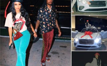 Rapper Quavo surprised girlfriend Saweetie with a new Bentley as an anniversary gift