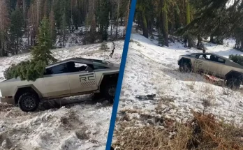 People have a lot to say after Cybertruck stuck on small hill had to be towed