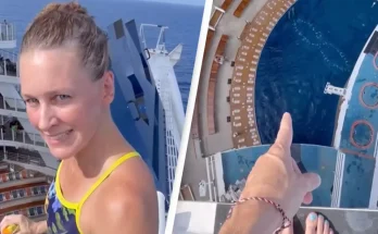 People left terrified after watching diver jump from extreme height on cruise ship that ‘should be illegal’