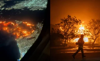 Apocalyptic footage shows scale of LA wildfires as 30,000 people evacuated from homes