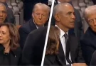 Body language expert reveals what really happened during bizarre interaction between Trump, Obama and Kamala Harris at funeral