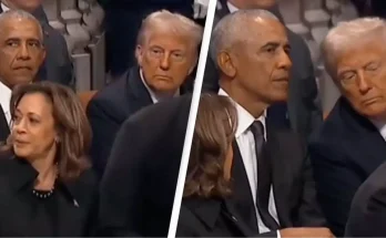 Body language expert reveals what really happened during bizarre interaction between Trump, Obama and Kamala Harris at funeral