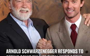 Arnold Schwarzenegger responds to seeing son's full-frontal nude scene in new series Patrick Schwarzenegger will be getting his kit off on our TV screens very soon