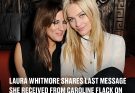 Laura Whitmore shares last message she received from Caroline Flack on anniversary of death Caroline Flack took her own life on 15 February 2020